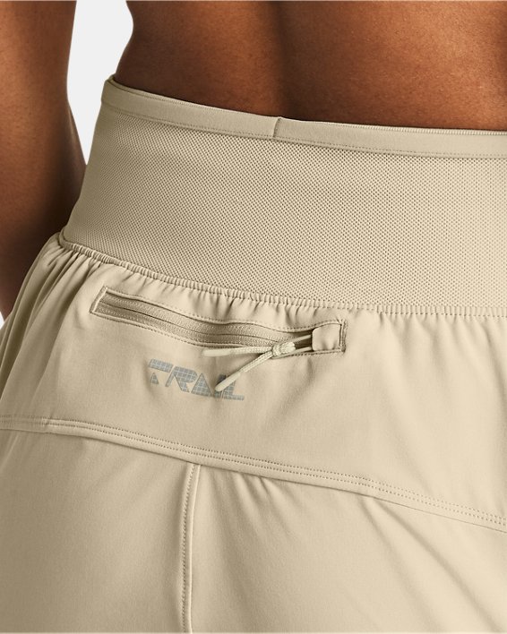 Women's UA Launch Trail Shorts in Brown image number 3
